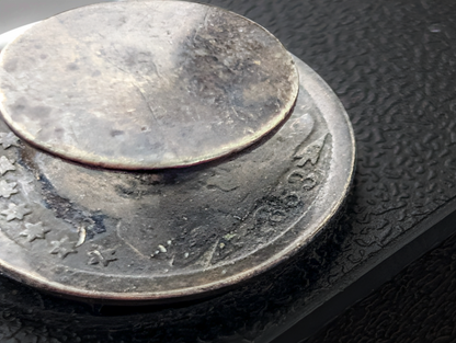 1853 Love Token Button - Initials "BA" - Arrows Adjacent From Date - Antique Love Token Button