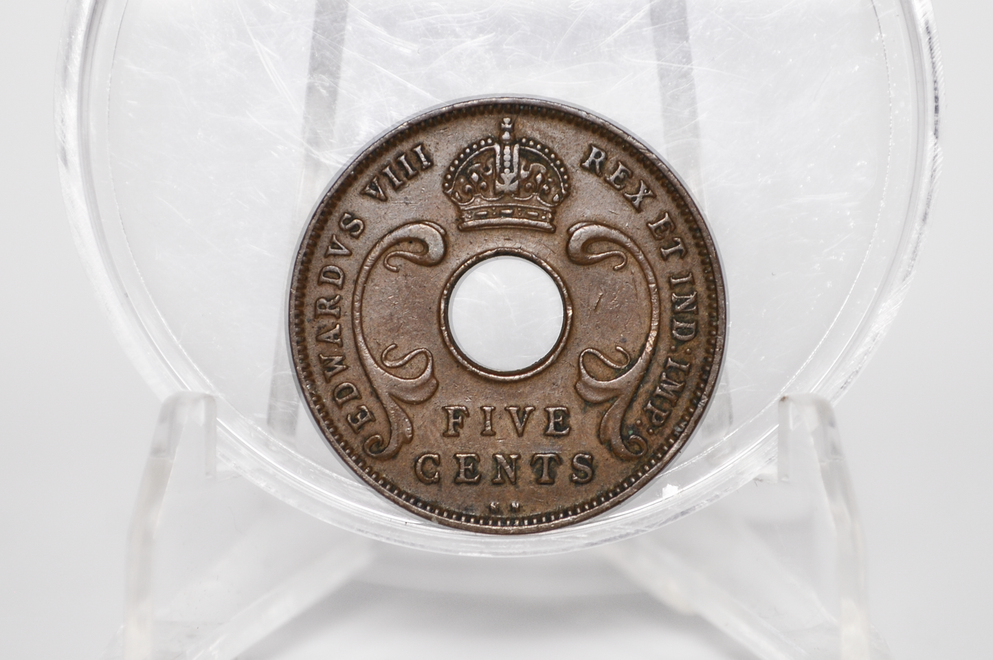 British East Africa 1936 5 Cent Coin - XF/AU Condition - East Africa Coin - Antique African Coin - 1 Million Made