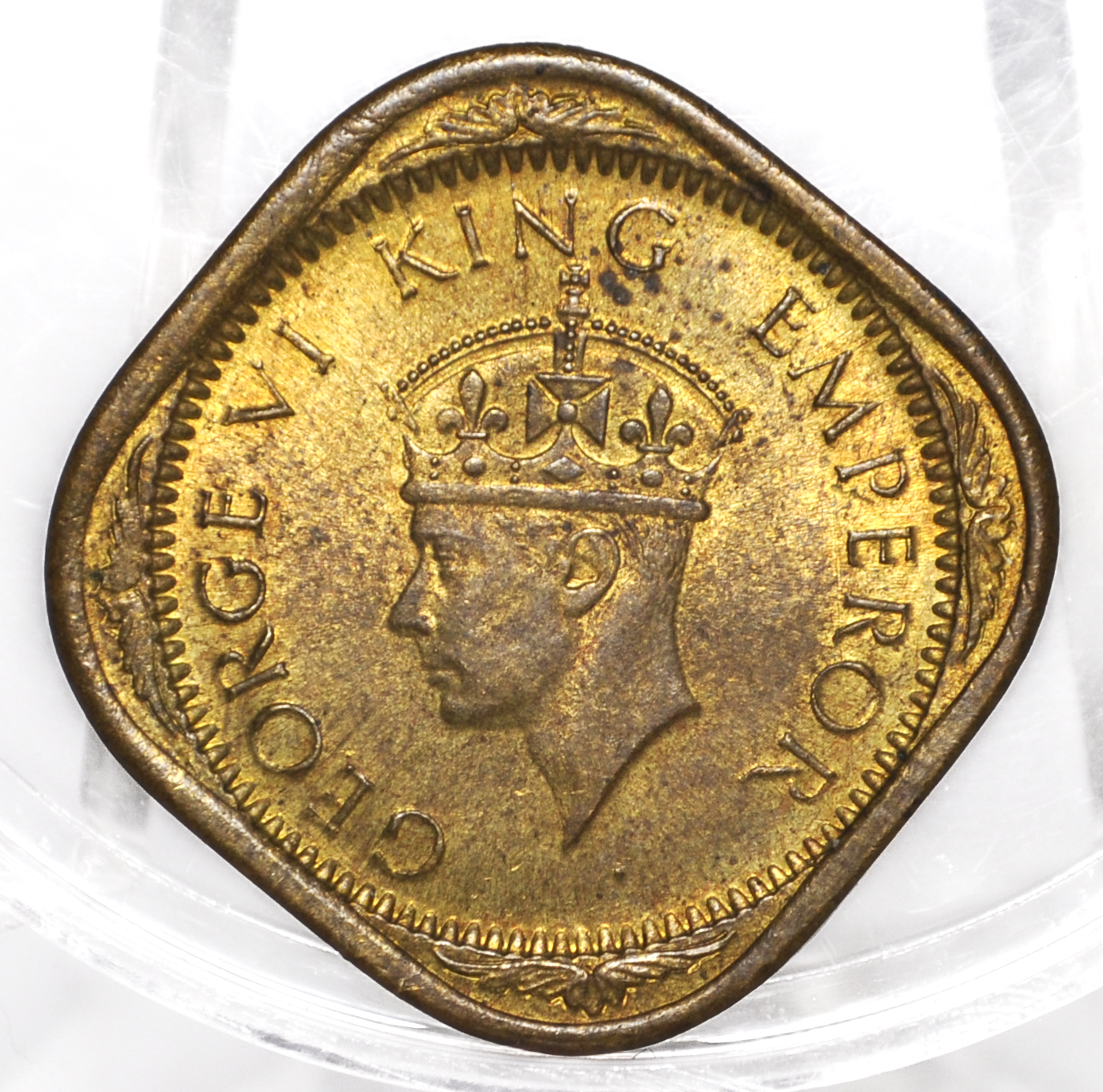 India 2 Annas 1945 - UNC Condition - 1945 India 2 Annas - King George VI