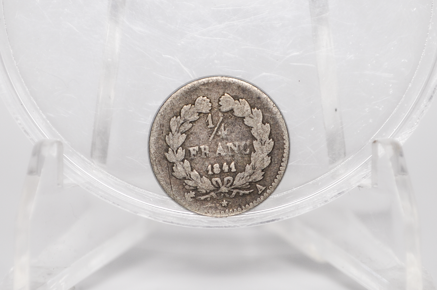 1/4 Franc 1841 - 90% Silver - King Louis-Philippe I - Antique French Coins