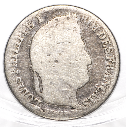 1/2 Franc 1837 - 90% Silver - King Louis-Philippe I - Antique French Coins - 136,000 Minted