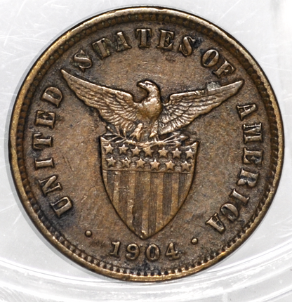 1904 Philippines Half Centavo - AU Condition - 1904 1/2 Centavo Philippines - US Colony Coin
