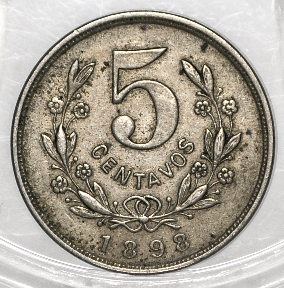 1898 Nicaragua 5 Centavos - 2 Million Minted - Five Centavos - Republic of Nicaragua