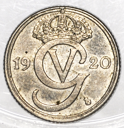 1920 Swedish 10 Ore Coin - AU - Gustaf V - Great for Birthdays, Collections