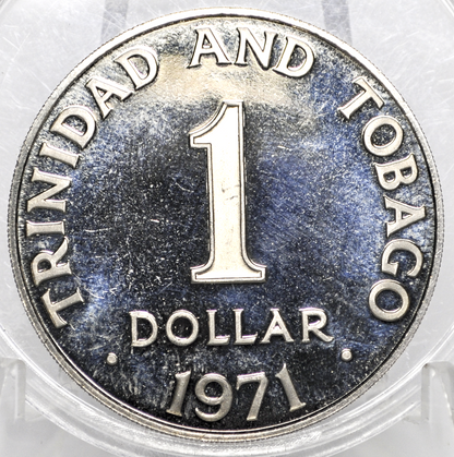 1971 Trinidad & Tobago 1 Dollar Proof Silver Coin - Proof Strike - 12,000 Made - 1971 Silver Proof Trinidad and Tobago Scarlet Ibis - Beautiful Coin