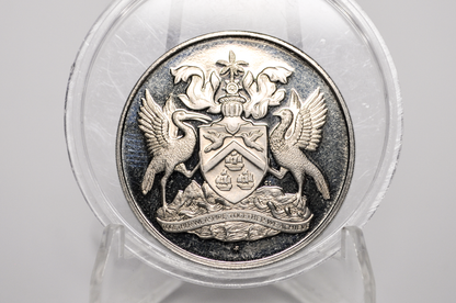 1971 Trinidad & Tobago 1 Dollar Proof Silver Coin - Proof Strike - 12,000 Made - 1971 Silver Proof Trinidad and Tobago Scarlet Ibis - Beautiful Coin