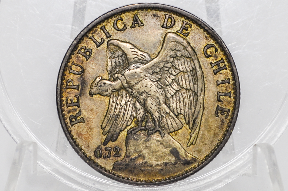 1917 Silver Chile 1 Peso - AU Condition - Rare Silver Coin - Old Peso Coin - Republic of Chile