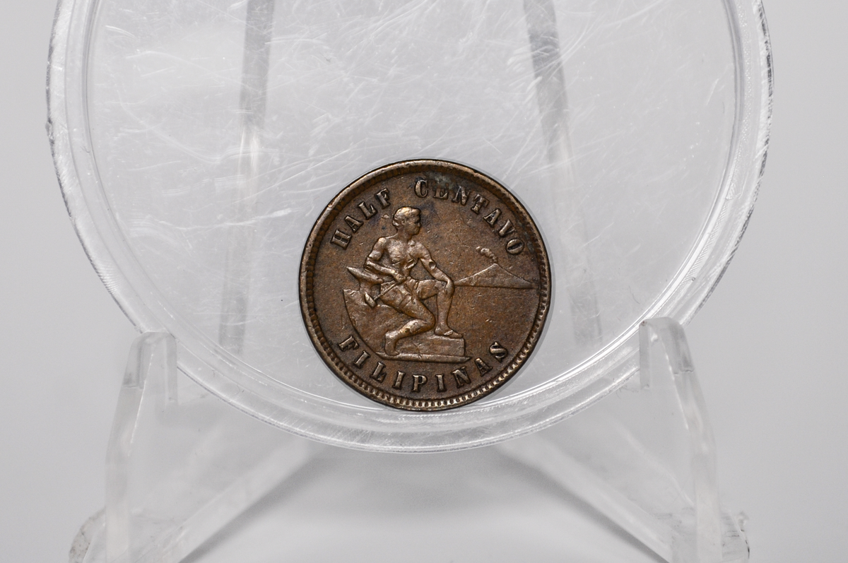 1904 Philippines Half Centavo - AU Condition - 1904 1/2 Centavo Philippines - US Colony Coin