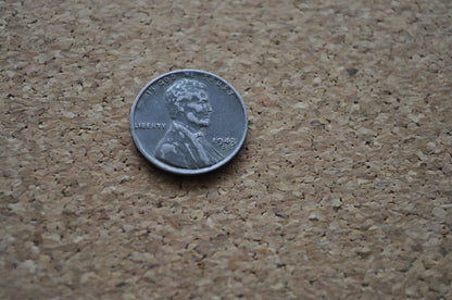 1943-D WWII Era Steel US Cent - WW2 Steel Wheat Penny - D Steel Lincoln Penny (Denver Mint)