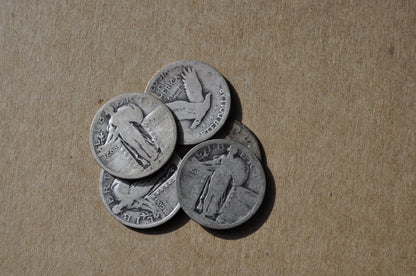 Partial or No Date Standing Liberty Silver Quarters - From the 1920's or 1930's