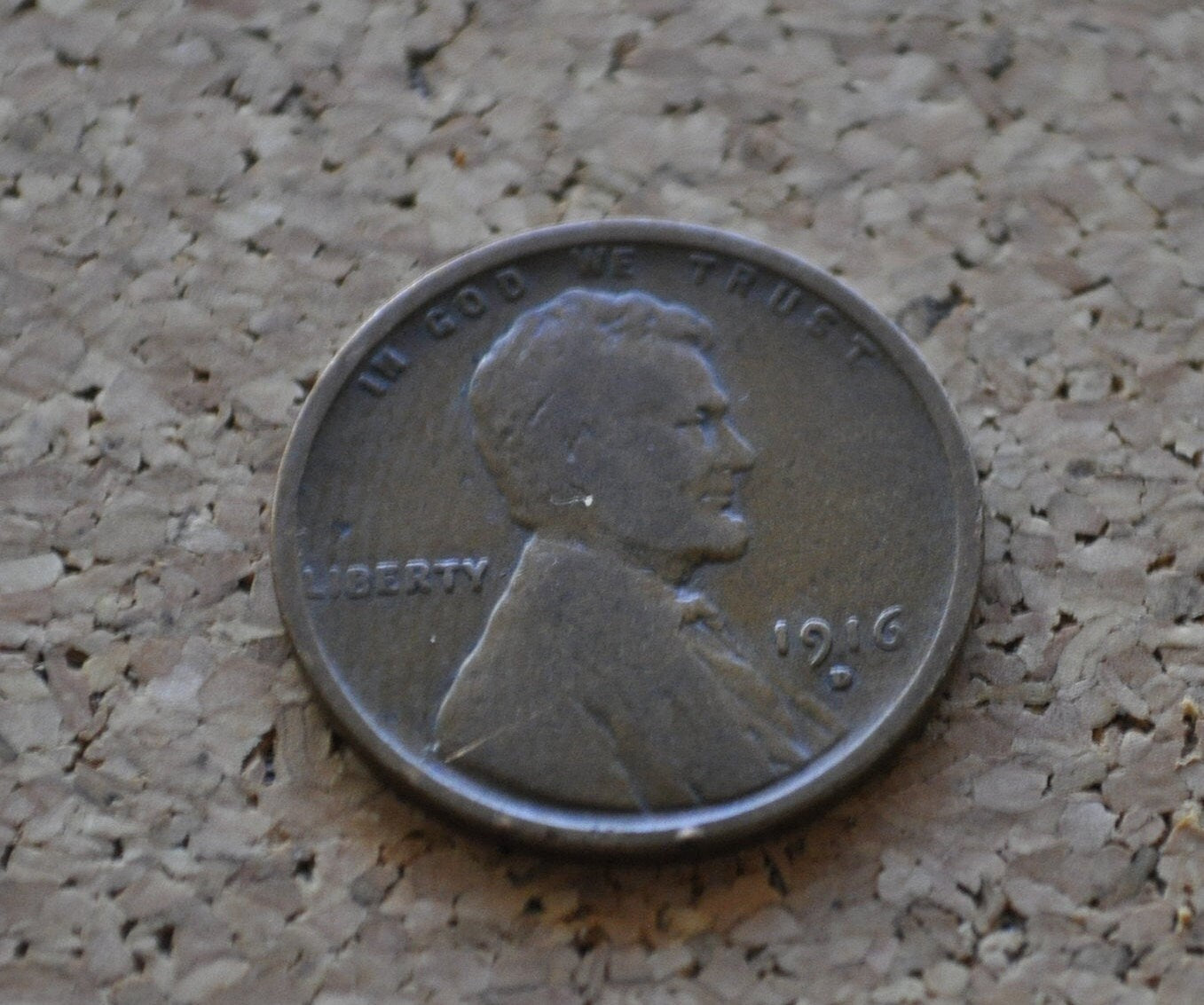 1916-D Wheat Penny - G (Good) - Denver Mint - World War I Era Coin - 1916 D Wheat Ear Cent