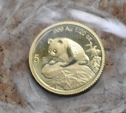 Rare 1999 1/10th Ounce Gold Panda Coin - Proof - Plain 1 - Large Date Variety - MS-67