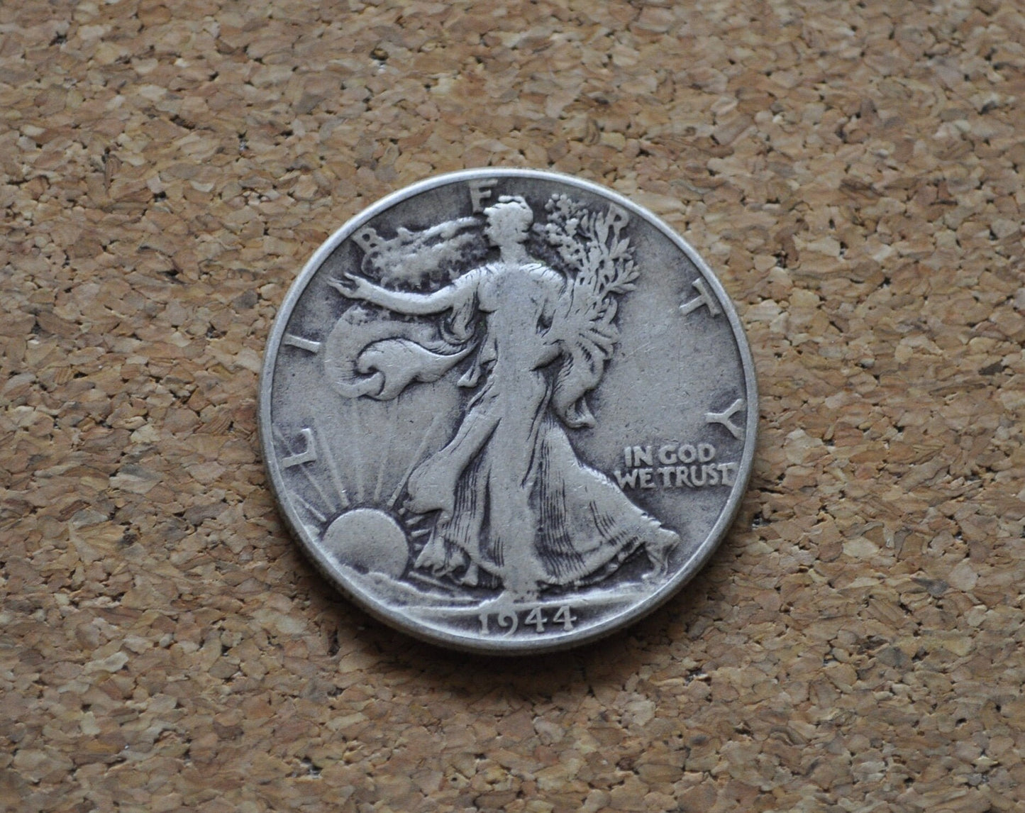 1944 Walking Liberty Half Dollar - Average Circulation - Philadelphia Mint - WWII Era Coin - Silver Half Dollar - 1944-P Half Dollar