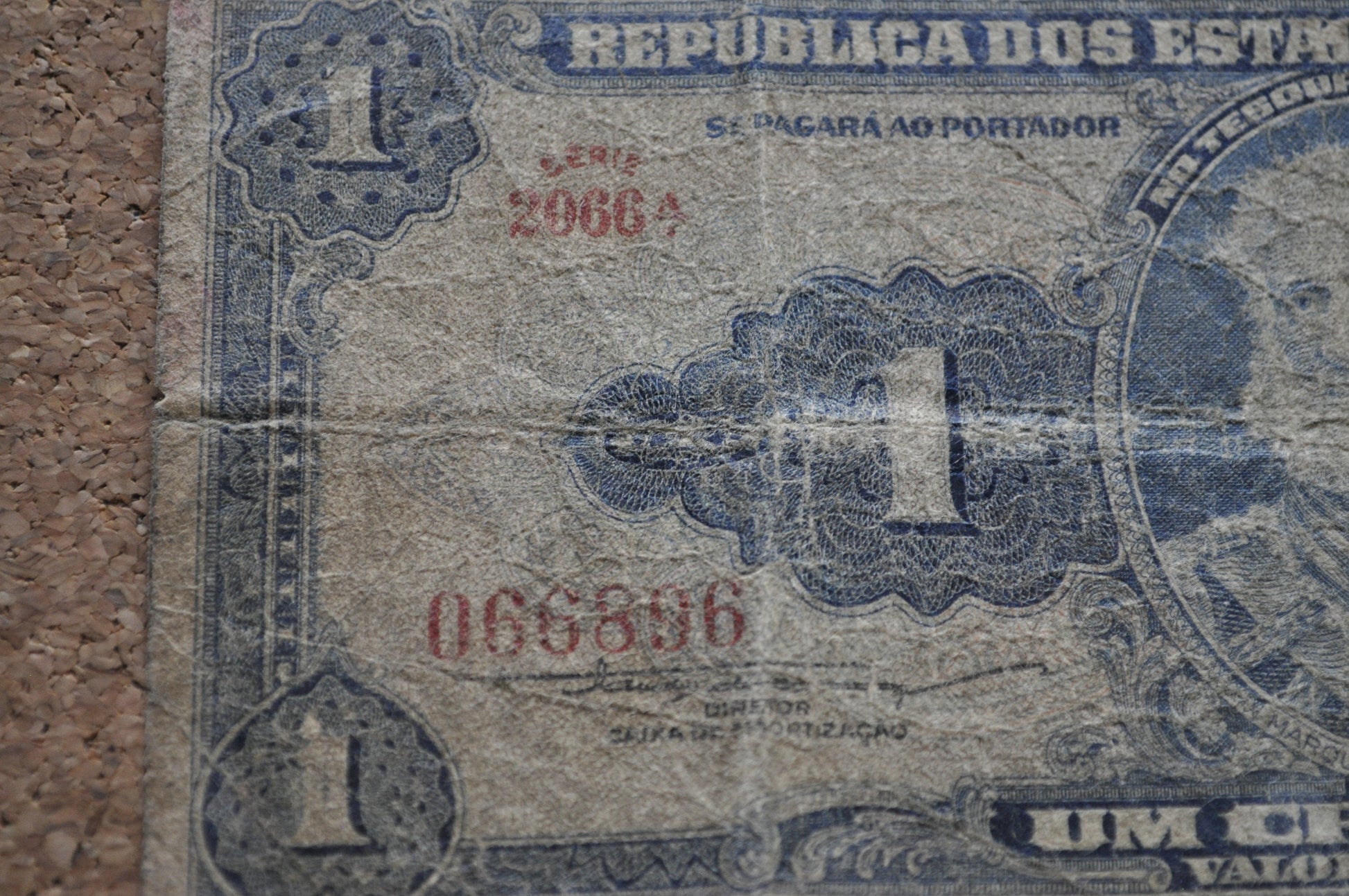 1954 Brazilian 1 Cruzeiro Banknote - One Cruzeiro Paper Note - Marquis of Tamandaré