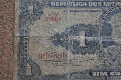1954 Brazilian 1 Cruzeiro Banknote - One Cruzeiro Paper Note - Marquis of Tamandaré