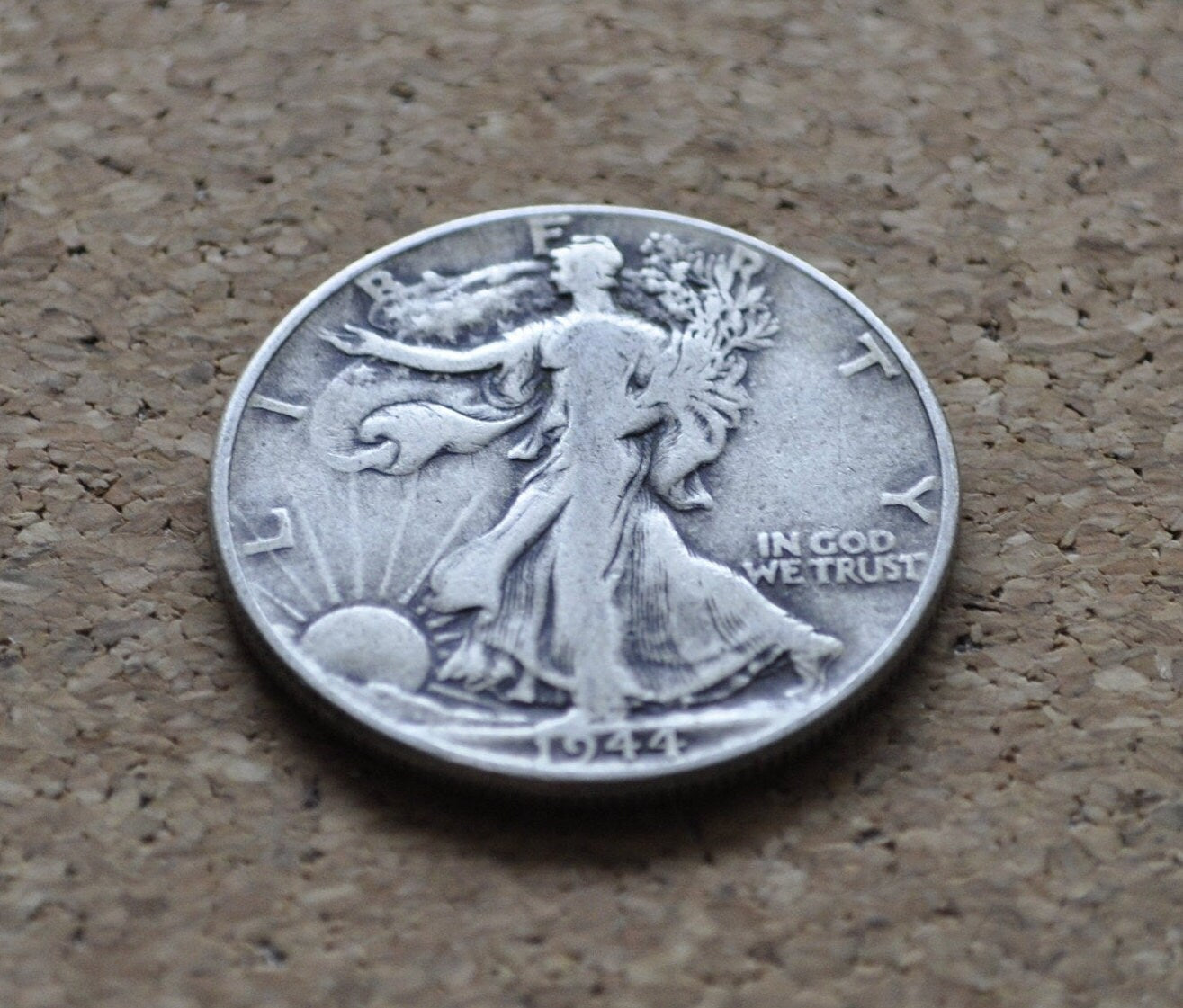1944 Walking Liberty Half Dollar - Average Circulation - Philadelphia Mint - WWII Era Coin - Silver Half Dollar - 1944-P Half Dollar