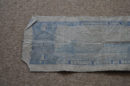 1954 Brazilian 1 Cruzeiro Banknote - One Cruzeiro Paper Note - Marquis of Tamandaré