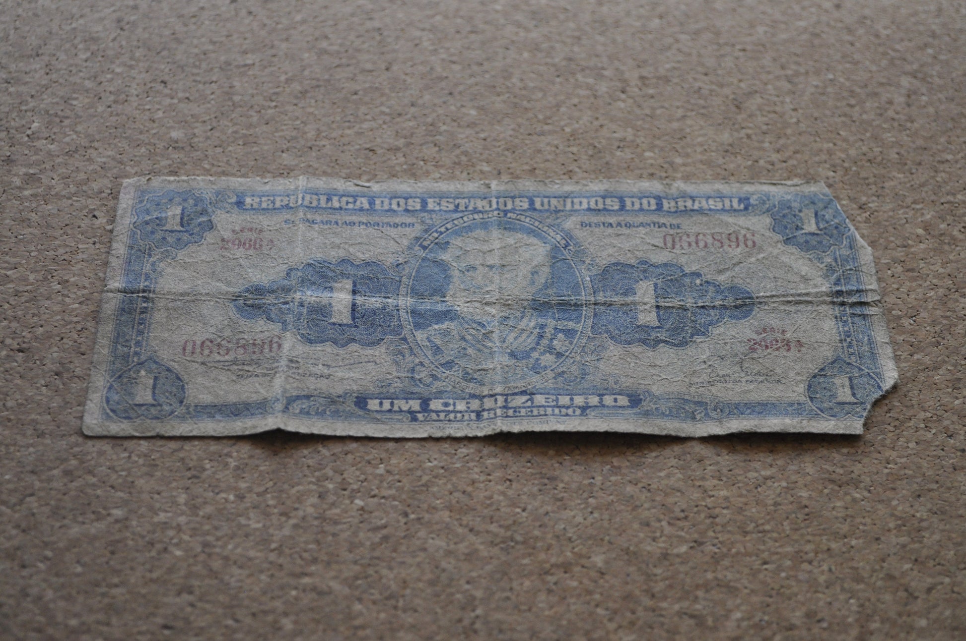 1954 Brazilian 1 Cruzeiro Banknote - One Cruzeiro Paper Note - Marquis of Tamandaré