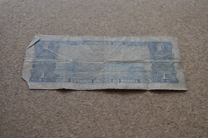 1954 Brazilian 1 Cruzeiro Banknote - One Cruzeiro Paper Note - Marquis of Tamandaré