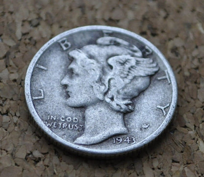 1943 D Mercury Dime - 1943 D Dime - 1943 D Silver Dime - 1943 Mercury Dime - 1943 Dime - 1943 Silver Dime - Denver Mint
