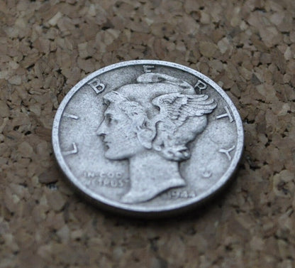 1944 Mercury Dime - 1944 Dime - 1944 Silver Dime - 1944 P Mercury Dime - 1944 P Dime - 1944 P Silver Dime - Philadelphia Mint