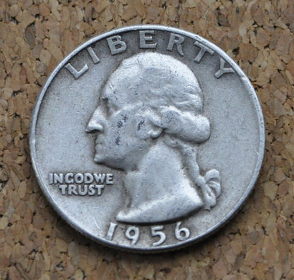 1956 Washington Quarter - 1956 P Washington Quarter - 1956 Silver Quarter - Philadelphia Mint - 1956 P Quarter