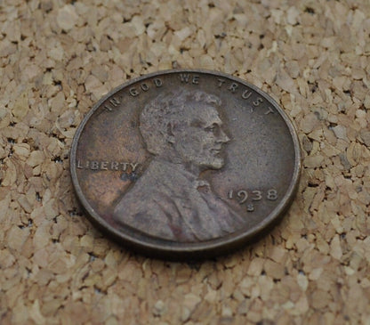 1938-S Wheat Penny - XF (Extremely Fine) Condition - San Francisco Mint - 1938 S Wheat Ear Cent 1938S Lincoln Penny - Good Date