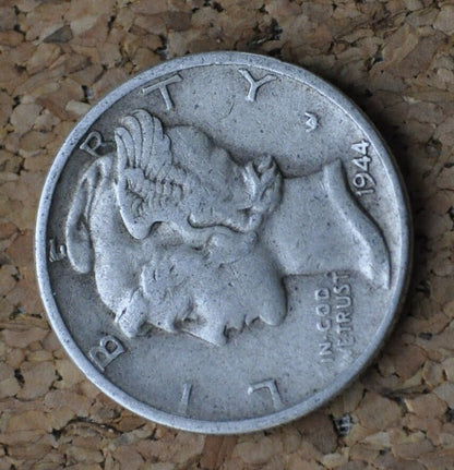 1944 Mercury Dime - 1944 Dime - 1944 Silver Dime - 1944 P Mercury Dime - 1944 P Dime - 1944 P Silver Dime - Philadelphia Mint