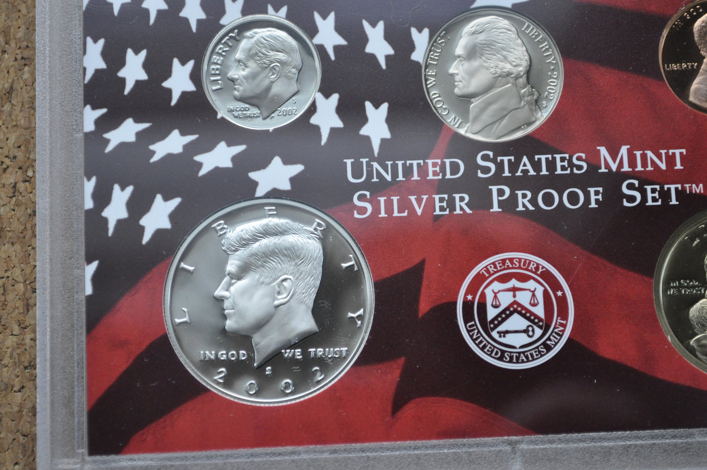 2002 United States Mint Silver Proof Set - 2002 S Proof Set - 2002 S Silver Proof Set - Sacagawea, Kennedy, Silver Dimes, Silver Quarters