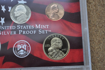 2002 United States Mint Silver Proof Set - 2002 S Proof Set - 2002 S Silver Proof Set - Sacagawea, Kennedy, Silver Dimes, Silver Quarters
