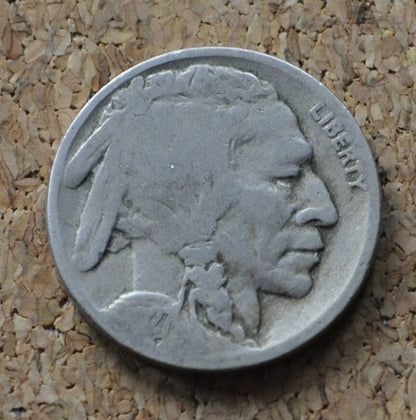 1927-D Buffalo Nickel - VG (Very Good) Grade / Condition - 1927 D Indian Head Nickel 1927D Nickel