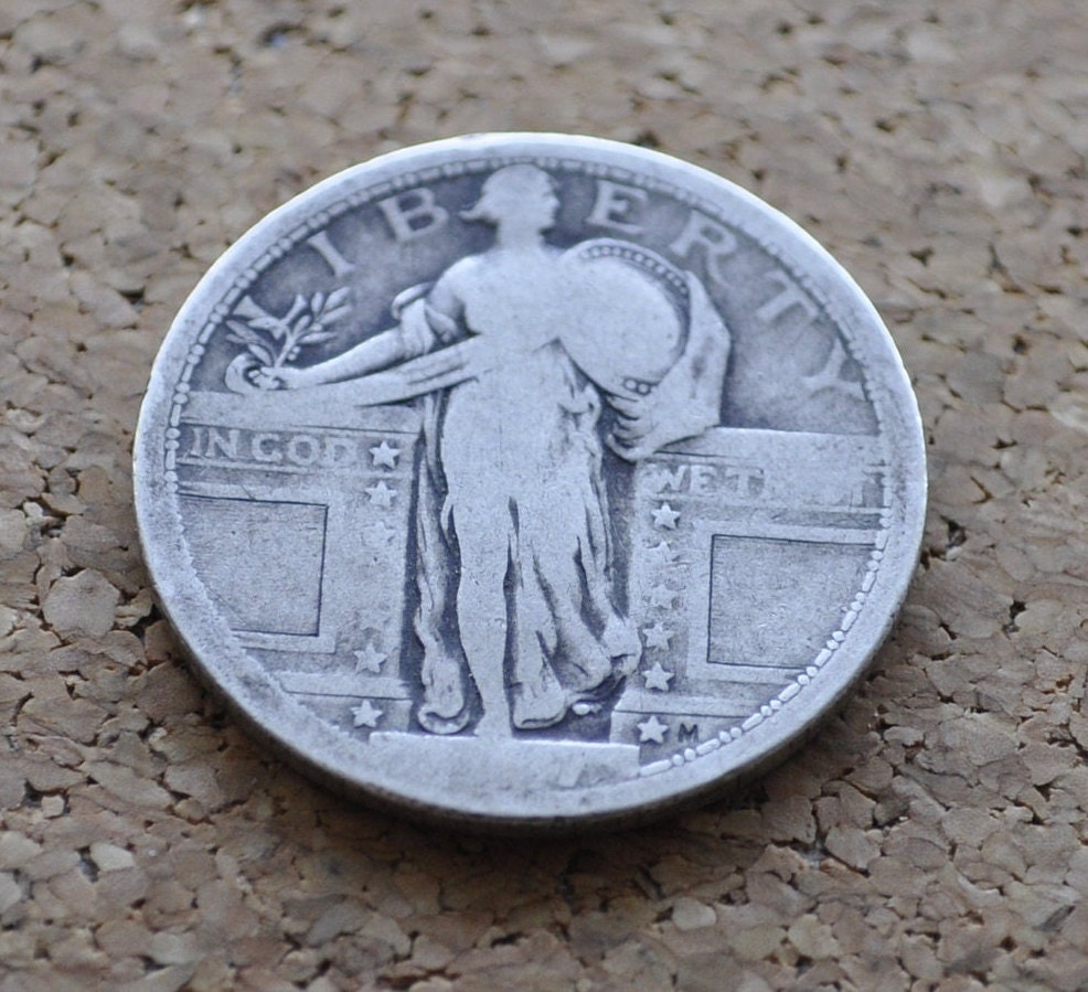 1917 Standing Liberty Quarter Type I (type one) - Second Year Minted - Good Condition - Great Details - 1917 Standing Liberty Quarter Type 1