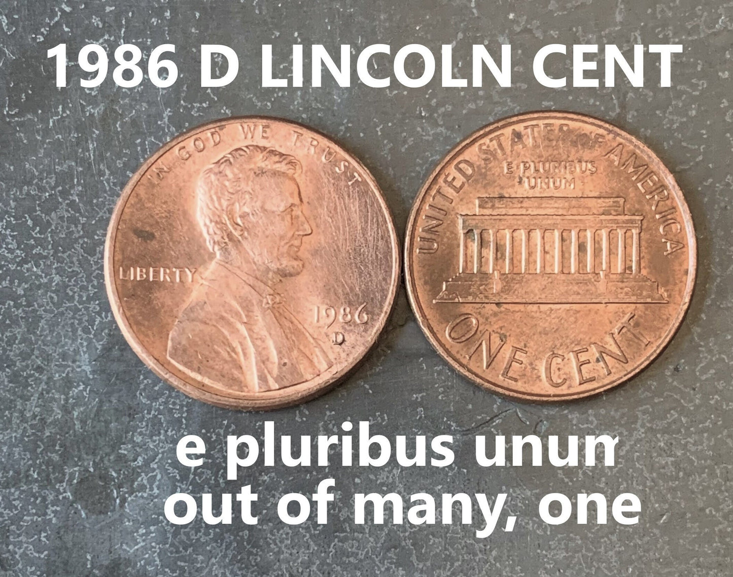 1986 D Lincoln Memorial Penny Cent - Fantastic Condition - 36th Anniversary - Collectible Coin