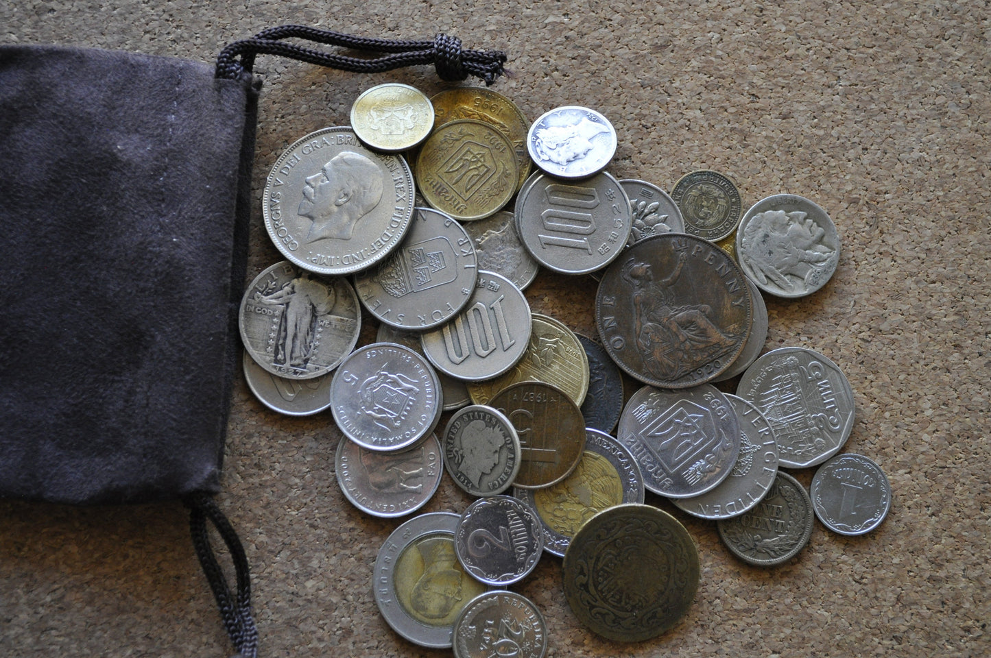 Bag of Worldwide Coins - Including Silver - Americas, Europe, Asia - US Coins and Many others - Buffalo Nickels, Indian Head Cents, Silver