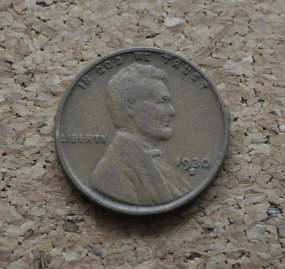 1930-S Wheat Penny - VF (Very Fine) Condition to EF (Extremely Fine) - San Francisco Mint - 1930 S Wheat Ear Cent