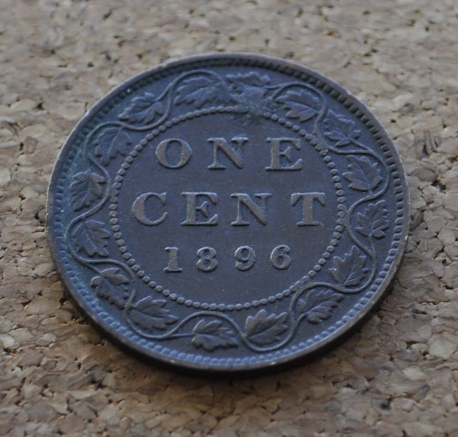 1896 Canadian Cent - VF (Very Fine) Condition - Queen Victoria - One Cent Canada 1896 Large Cent - 1896 Large Cent