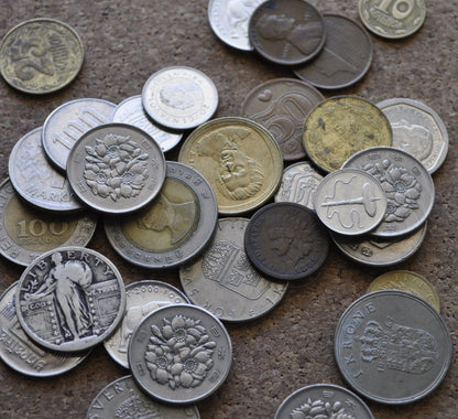 Bag of Worldwide Coins - Including Silver - Americas, Europe, Asia - US Coins and Many others - Buffalo Nickels, Indian Head Cents, Silver