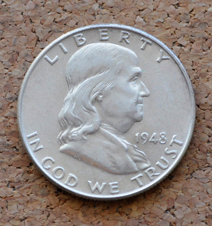 1948 Franklin Half Dollar - BU (Uncirculated) Grade / Condition - Silver Half Dollar - 1948-P Ben Franklin Half Dollar