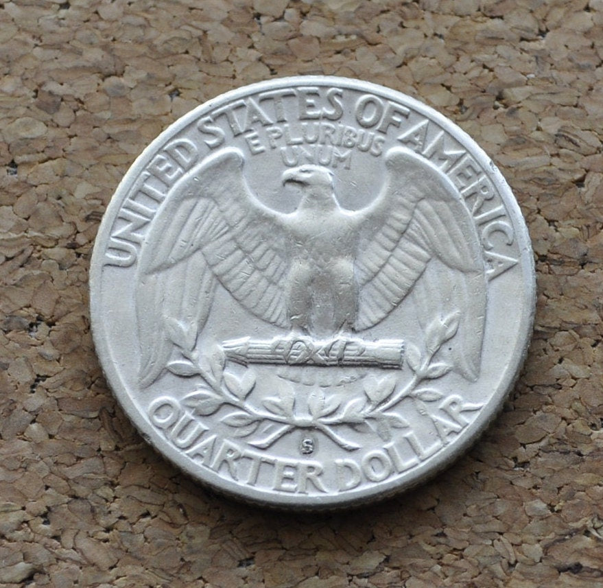 1954-S Washington Silver Quarter - AU (About Uncirculated) Grade / Condition - San Francisco Mint - 1954 S Washington 1954S Quarter