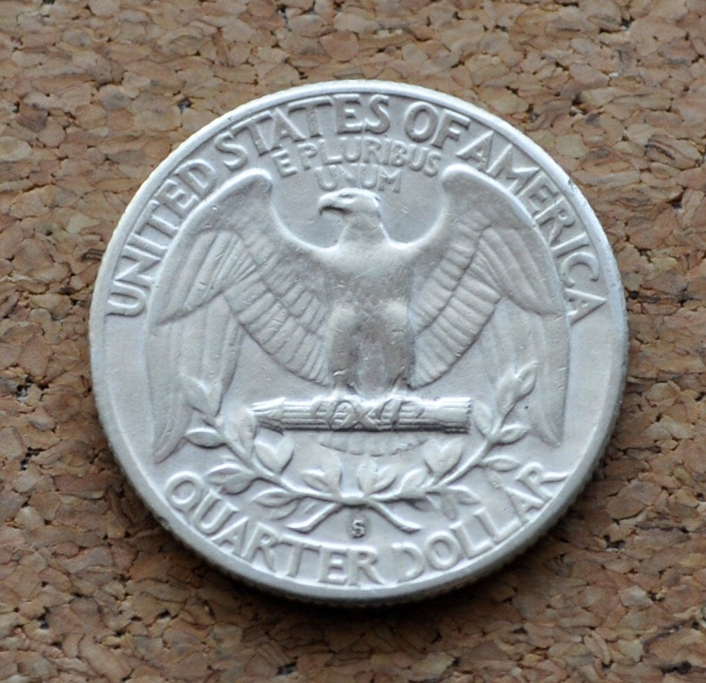 1954-S Washington Silver Quarter - AU (About Uncirculated) Grade / Condition - San Francisco Mint - 1954 S Washington 1954S Quarter