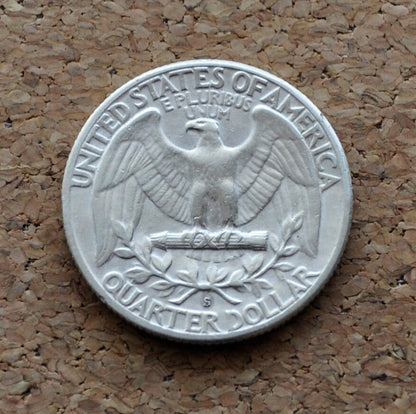 1954-S Washington Silver Quarter - AU (About Uncirculated) Grade / Condition - San Francisco Mint - 1954 S Washington 1954S Quarter