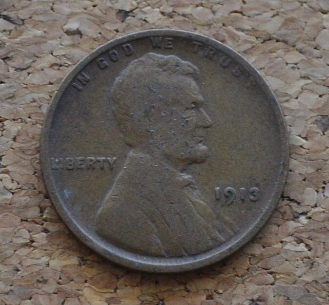 1913 Wheat Penny - Choose by Grade - Early Date - 1913-P Wheat Cent - Philadelphia Mint - Wheat Ear Cent 1913 - WW1 Era Coin