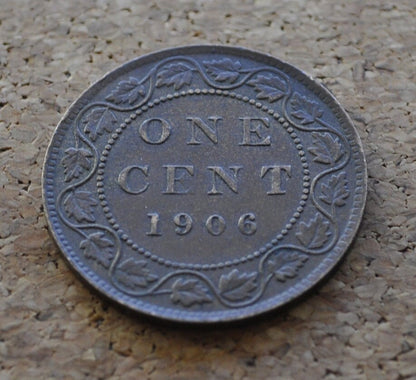 1906 Canadian Large Cent - F-AU (Fine to About Unc.) Choose by Grade - King Edward VII - One Cent Canada 1906 Canadian Cent 1906 Large Cent