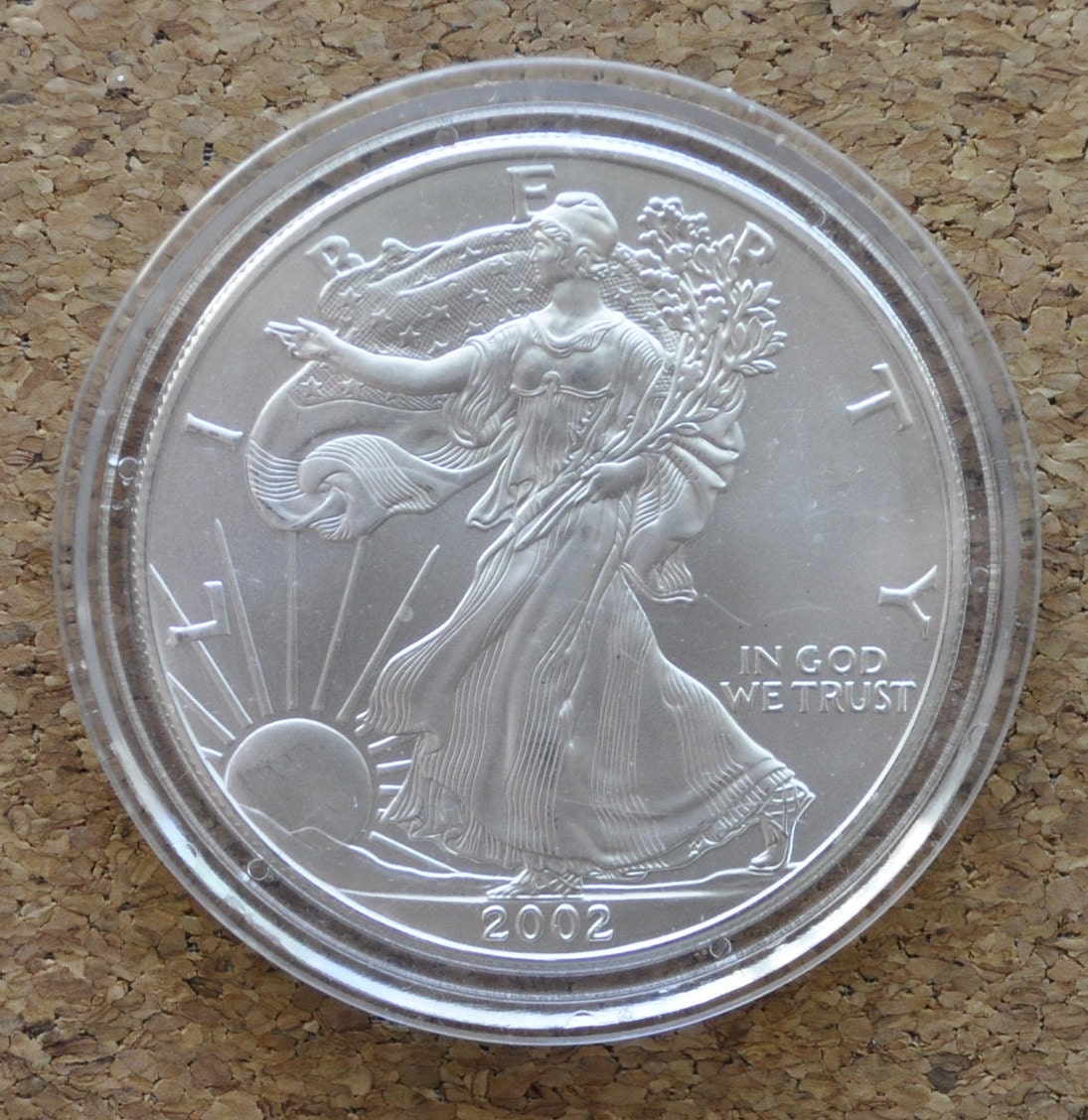 2000's Silver Eagle 1 oz. Bullion - One Ounce Fine Silver - One Silver Dollar - 2002 Silver Walking Liberty One Ounce