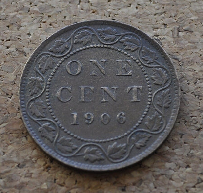 1906 Canadian Large Cent - F-AU (Fine to About Unc.) Choose by Grade - King Edward VII - One Cent Canada 1906 Canadian Cent 1906 Large Cent