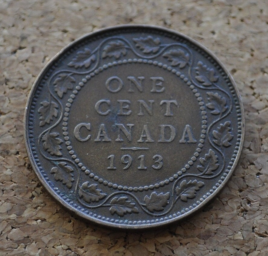 1913 Canadian Large Cent - XF (Extremely Fine) Condition - King George V - One Cent Canada 1913 Large Cent - 1913 Large Cent