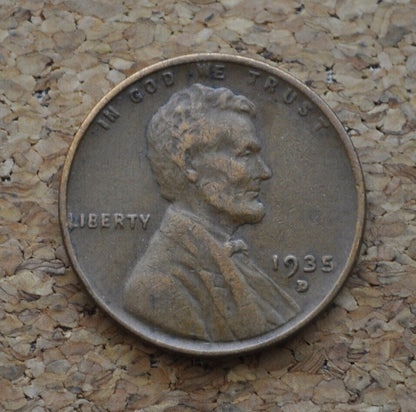 1935-D Wheat Penny - VF (Very Fine) Grade / Condition - Denver Mint - 1935D Wheat Ear Cent - 1935 D Cent
