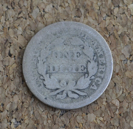 1857 Seated Liberty Dime - AG (About Good) - 1857 Silver Dime / 1857 Liberty Seated Dime - US