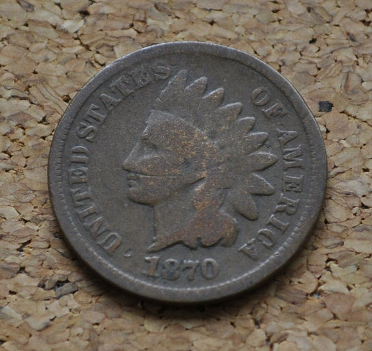 1870 Indian Head Penny - Key Date Indian Head - G (Good) Condition - 1870 Cent