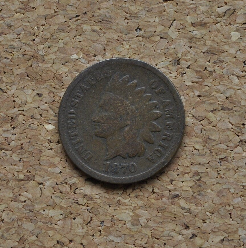 1870 Indian Head Penny - Key Date Indian Head - G (Good) Condition - 1870 Cent